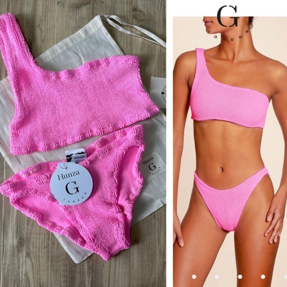 💓💓💓Hunza G Nancy one shoulder swim suit bikini bubblegum - Picture 5 of 14